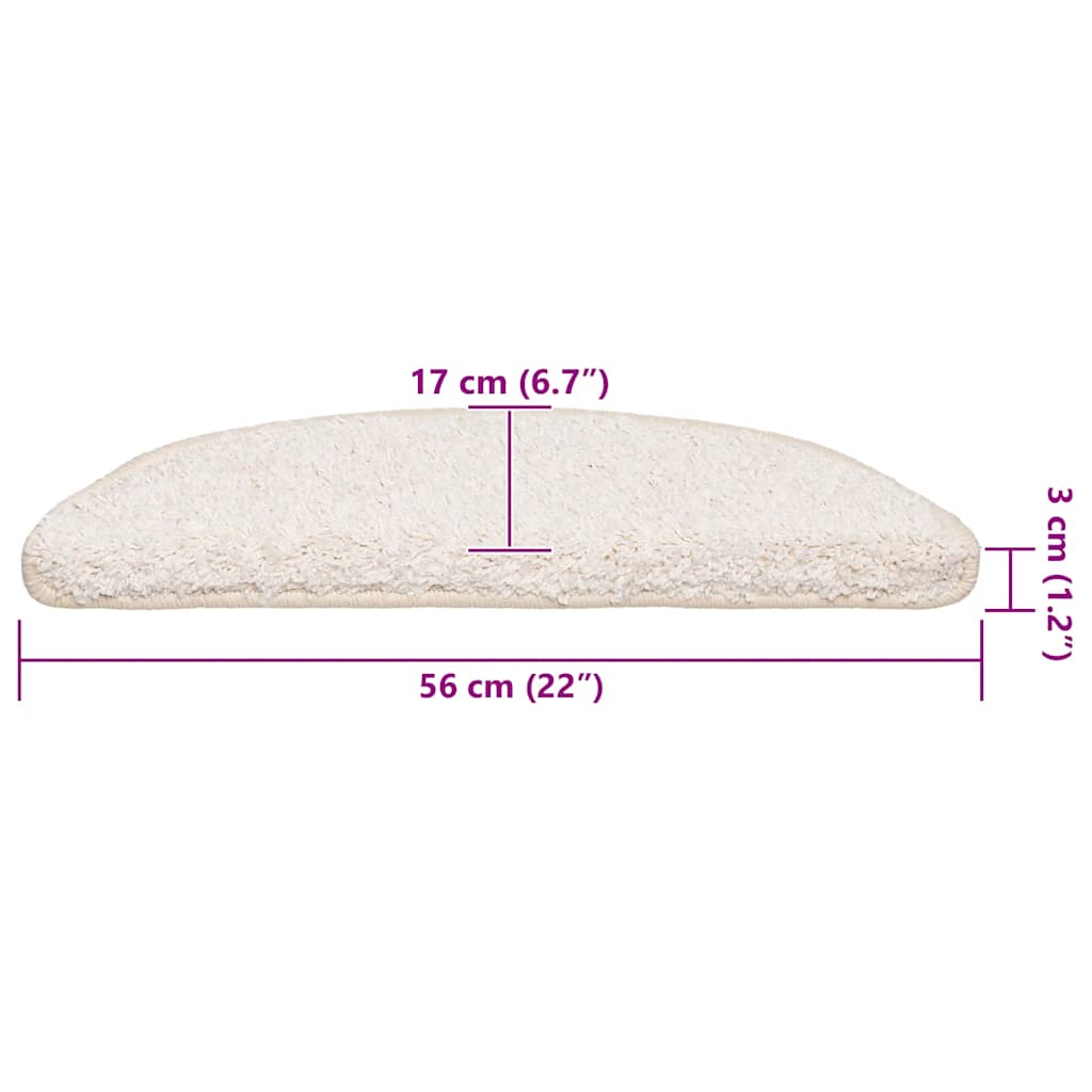Tappetini per scale 20 pz 56x17x3 cm Bianco Semicircolari