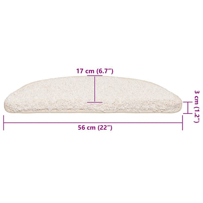 Tappetini per scale 20 pz 56x17x3 cm Bianco Semicircolari