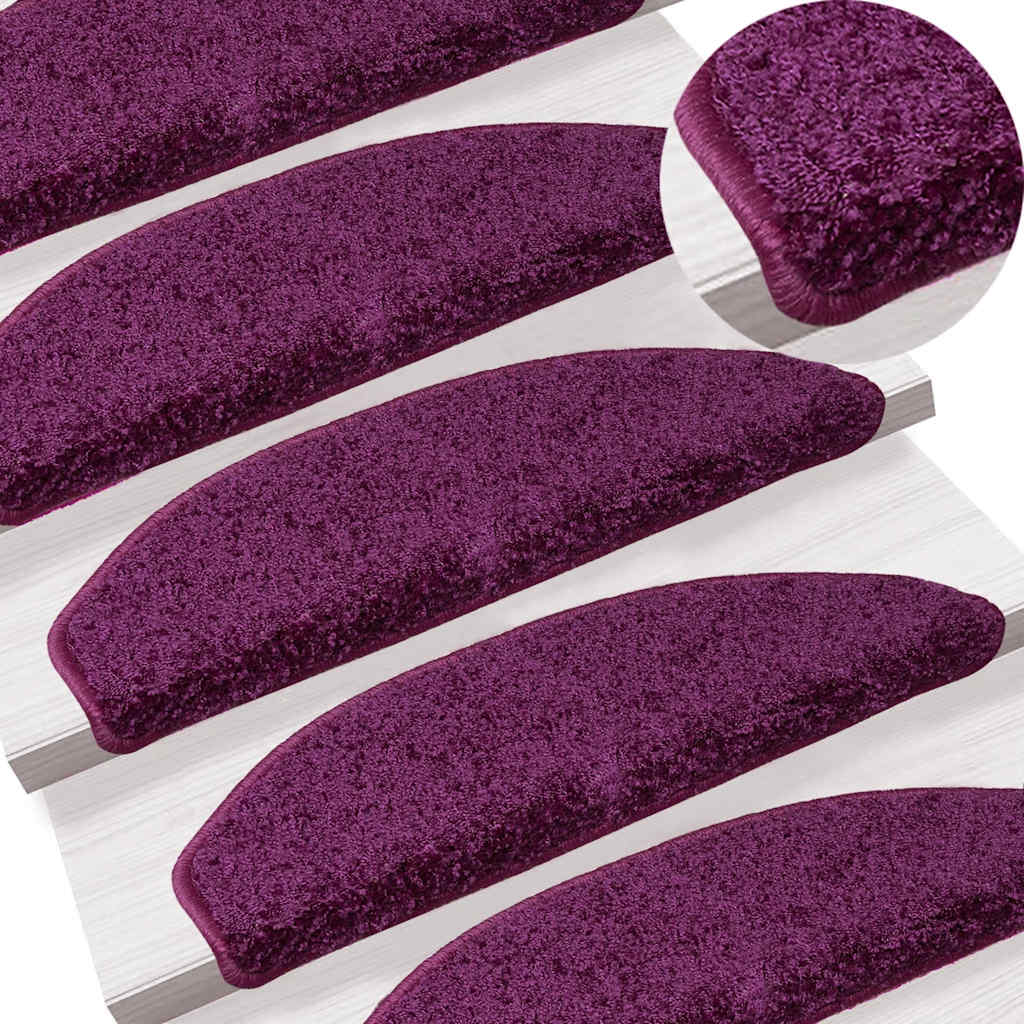 Tappetini per scale 20 pz 65x21x4 cm Viola Semicircolari Grandi | homemem39