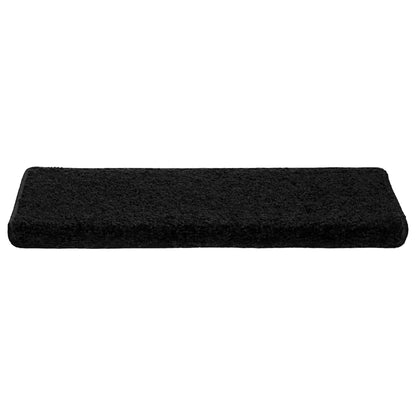 Tappetini per scale 20 pz 65x21x4 cm Nero Bordo rettangolare | homemem39