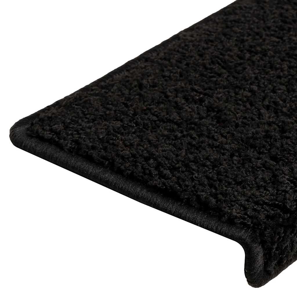 Tappetini per scale 20 pz 65x21x4 cm Nero Bordo rettangolare | homemem39