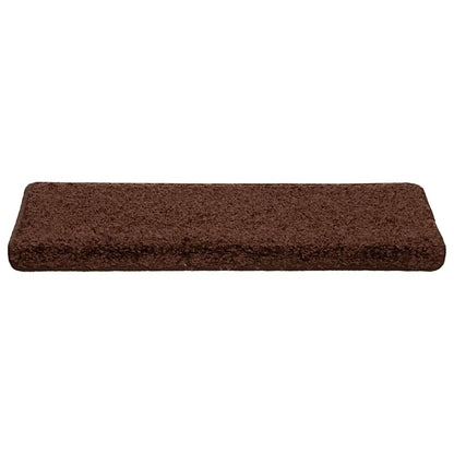 Tappetini per scale 20 pz 65x21x4 cm Marrone Bordo rettangolare | homemem39