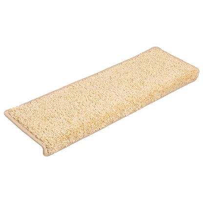 Tappetini per scale 20 pz 65x21x4 cm Crema Bordo rettangolare | homemem39