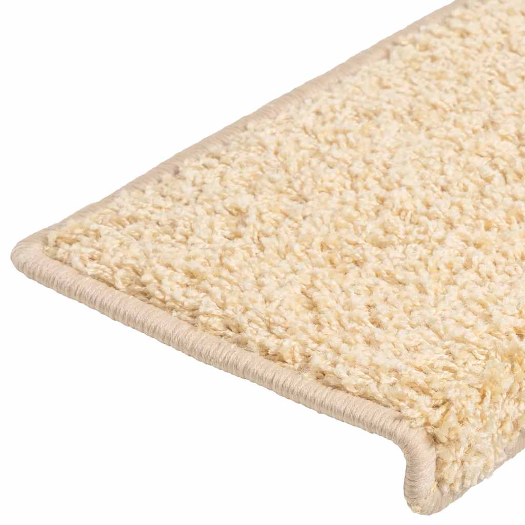 Tappetini per scale 20 pz 65x21x4 cm Crema Bordo rettangolare | homemem39