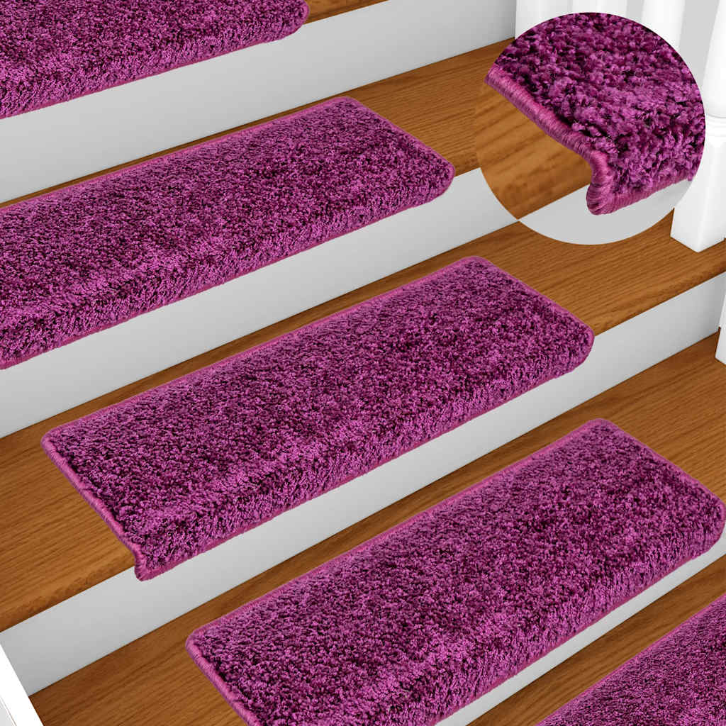 Tappetini per scale 20 pz 65x21x4 cm Viola Bordo rettangolare | homemem39