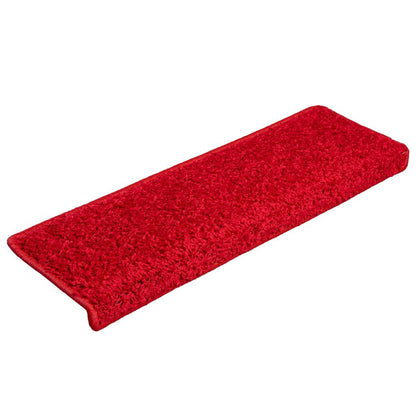 Tappetini per scale 20 pz 65x21x4 cm Rosso Bordo rettangolare