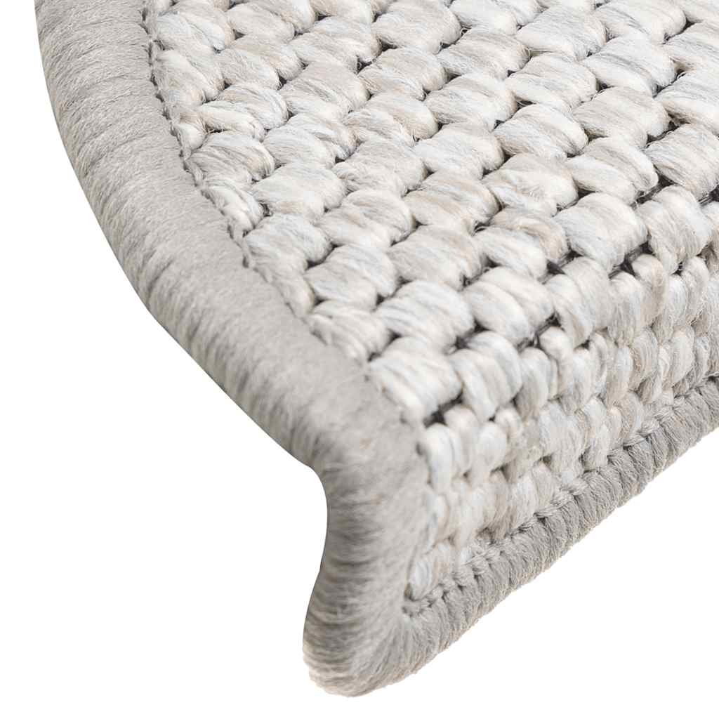 Tappeti Adesivi Scale Aspetto Sisal 30 pz 56x17x3 cm Platino | homemem39