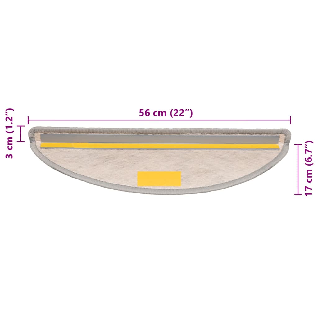 Tappeti Adesivi Scale Aspetto Sisal 30 pz 56x17x3 cm Platino | homemem39