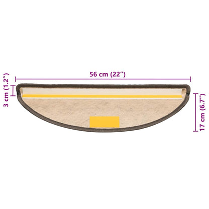 Tappeti Adesivi per Scale Sisal 30pz 56x17x3 cm Beige Marrone