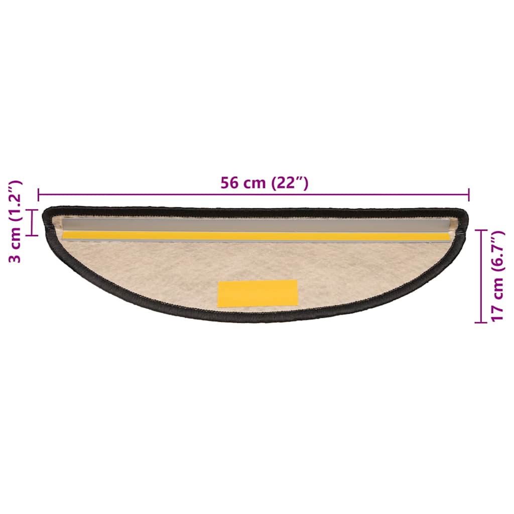 Tappeti Adesivi Scale Aspetto Sisal 30 pz 56x17x3 cm Antracite | homemem39