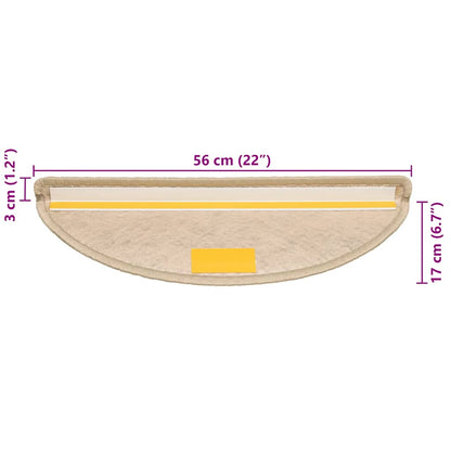 Tappeti Autoadesivi Scale Aspetto Sisal 30 pz 56x17x3 cm Sabbia | homemem39