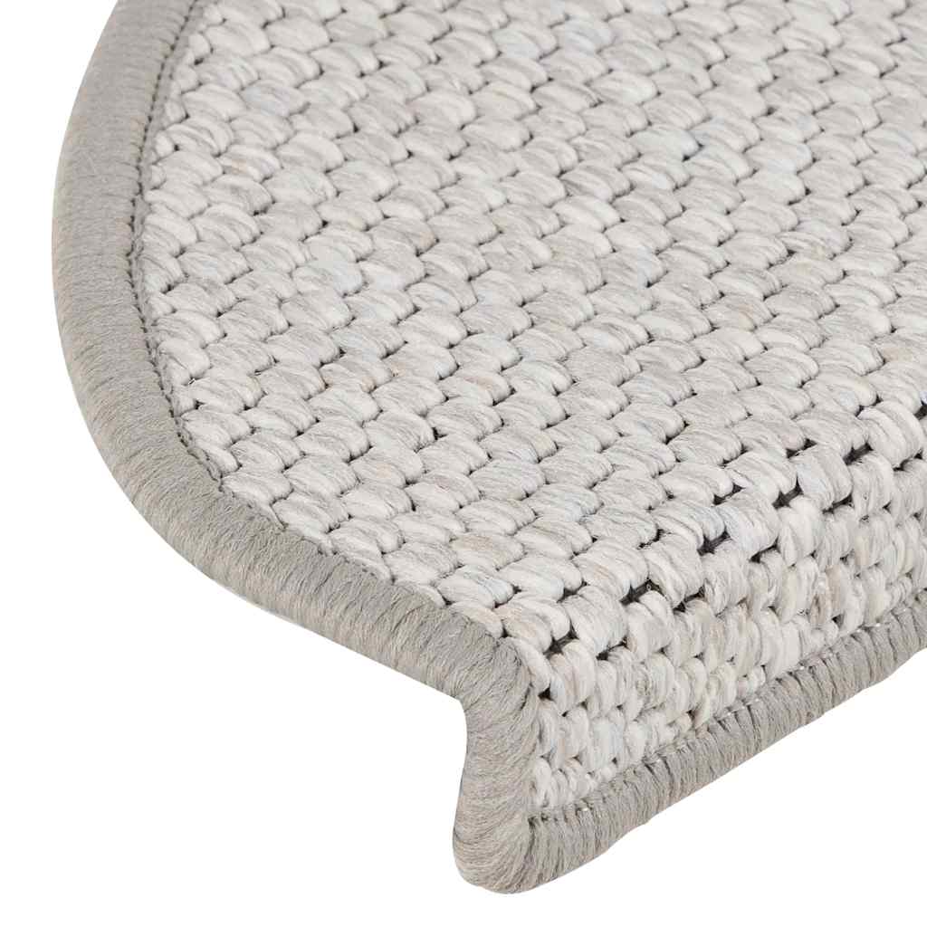 Tappeti Adesivi Scale Aspetto Sisal 30 pz 65x21x4 cm Platino | homemem39