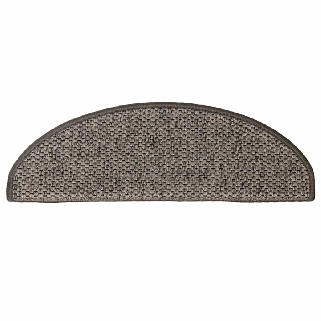 Tappeti Adesivi per Scale Sisal 30pz 65x21x4cm Grigio e Beige | homemem39