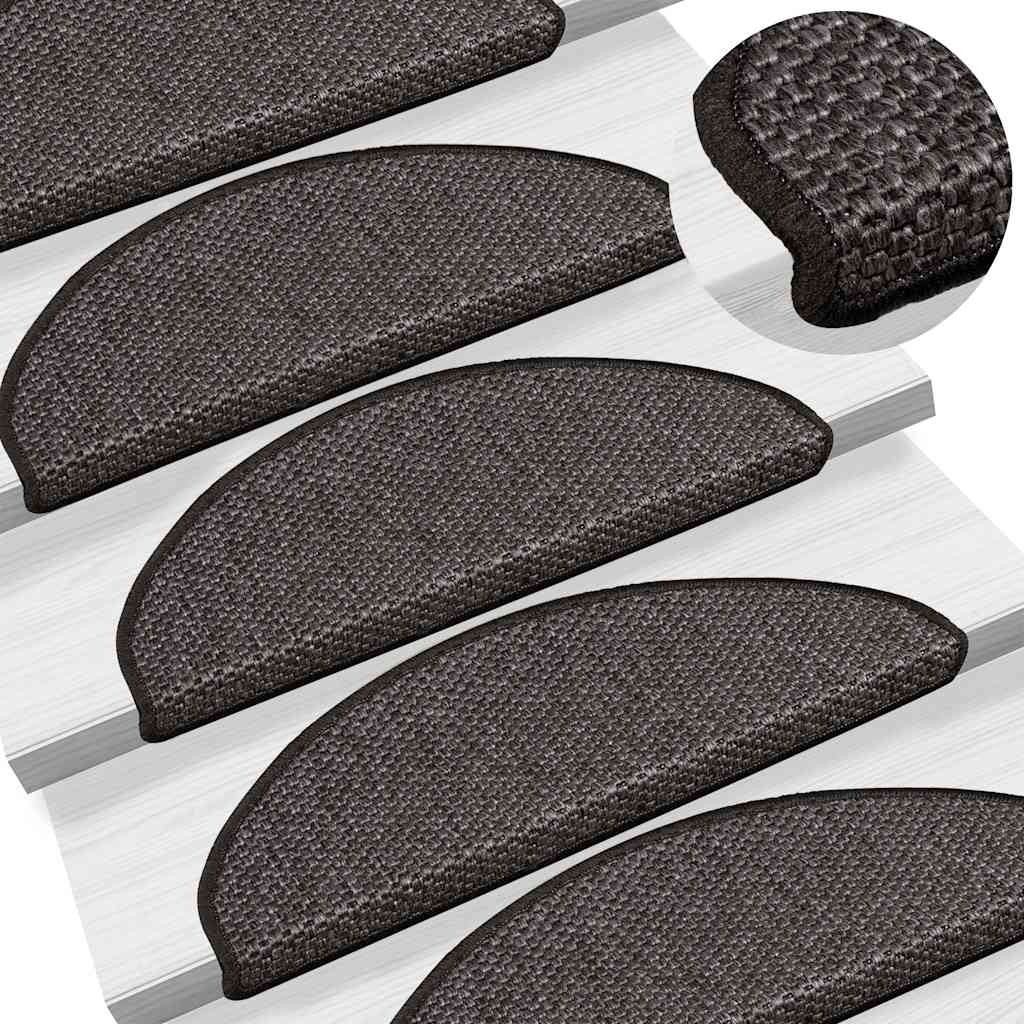 Tappeti Adesivi Scale Aspetto Sisal 30 pz 65x21x4 cm Antracite | homemem39