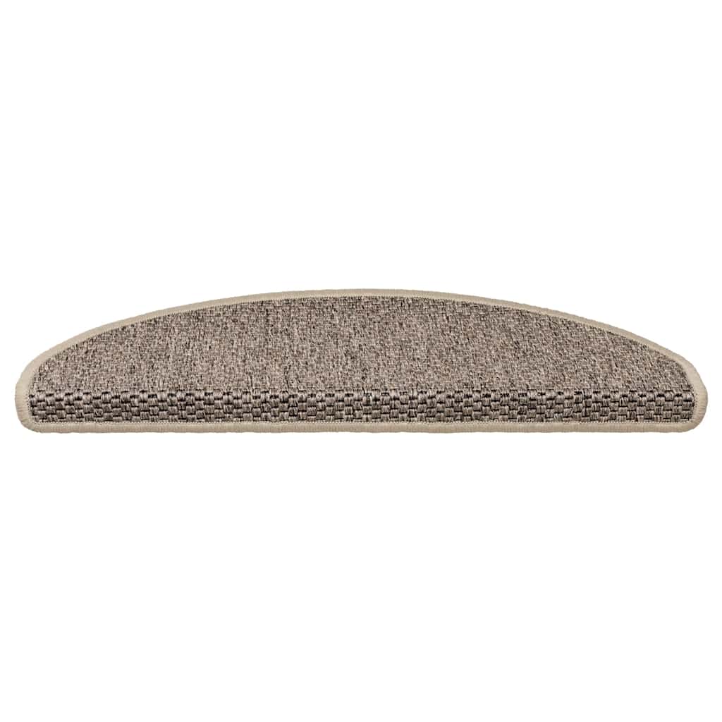 Tappeti Adesivi Scale Aspetto Sisal 30 pz 65x21x4cm Beige Scuro | homemem39