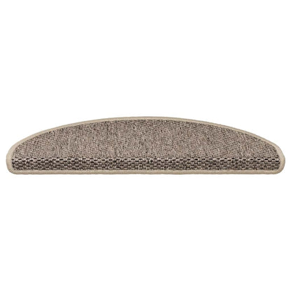 Tappeti Adesivi Scale Aspetto Sisal 30 pz 65x21x4cm Beige Scuro | homemem39