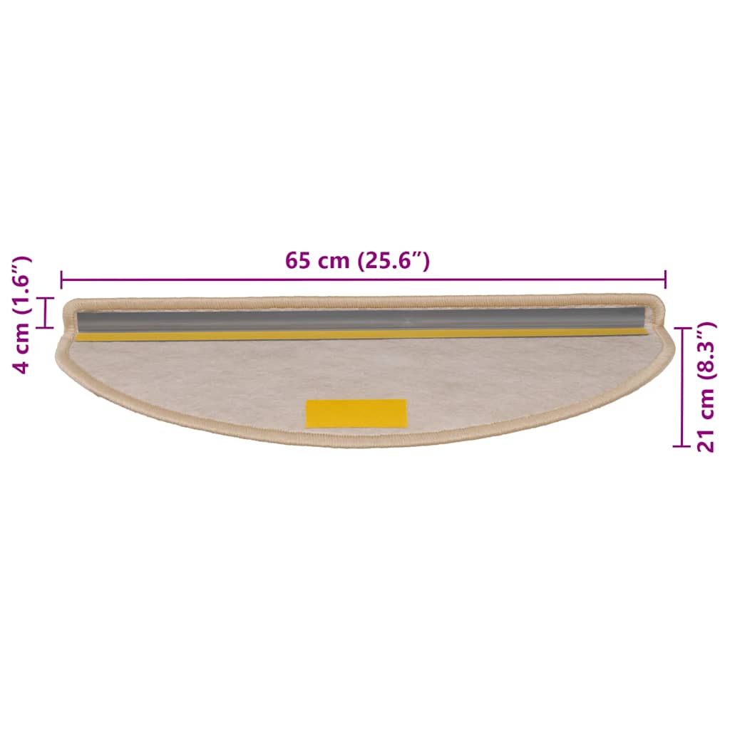Tappeti Adesivi Scale Aspetto Sisal 30pz 65x21x4cm Beige Chiaro | homemem39