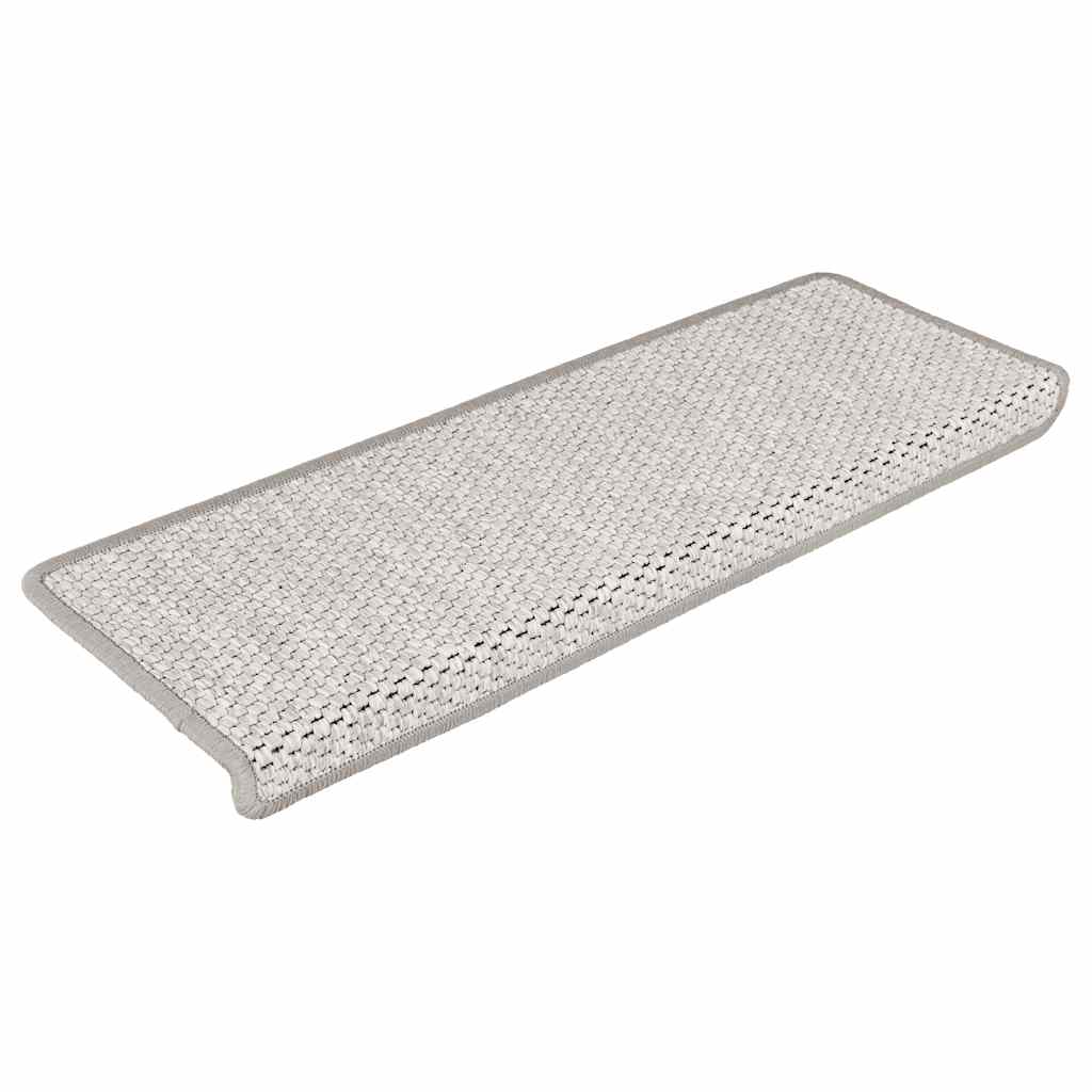 Tappeti Adesivi Scale Aspetto Sisal 30 pz 65x21x4 cm Platino | homemem39