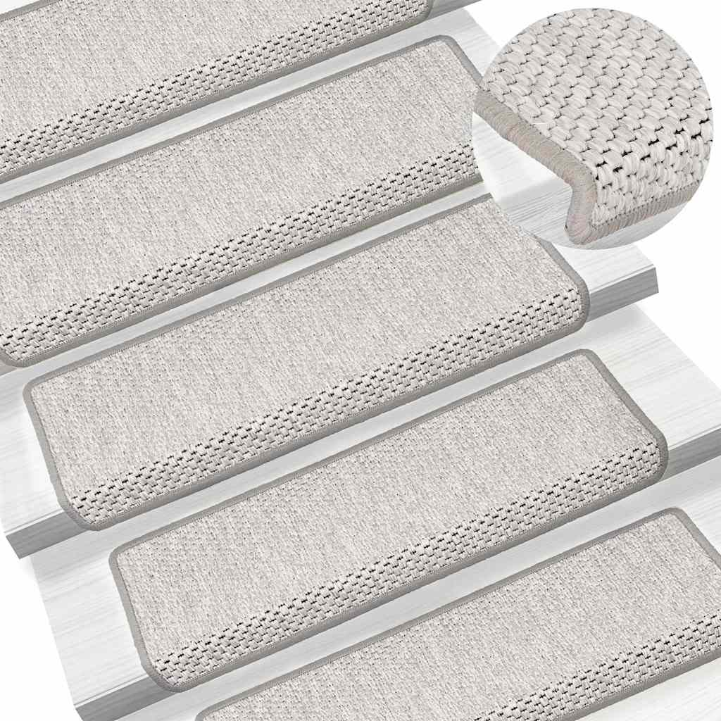 Tappeti Adesivi Scale Aspetto Sisal 30 pz 65x21x4 cm Platino | homemem39