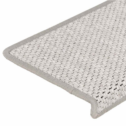 Tappeti Adesivi Scale Aspetto Sisal 30 pz 65x21x4 cm Platino | homemem39
