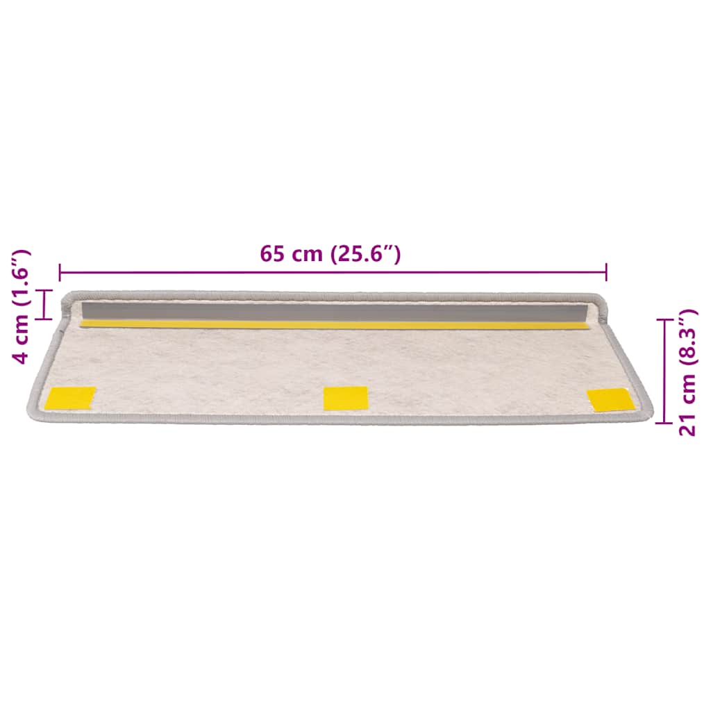 Tappeti Adesivi Scale Aspetto Sisal 30 pz 65x21x4 cm Platino | homemem39