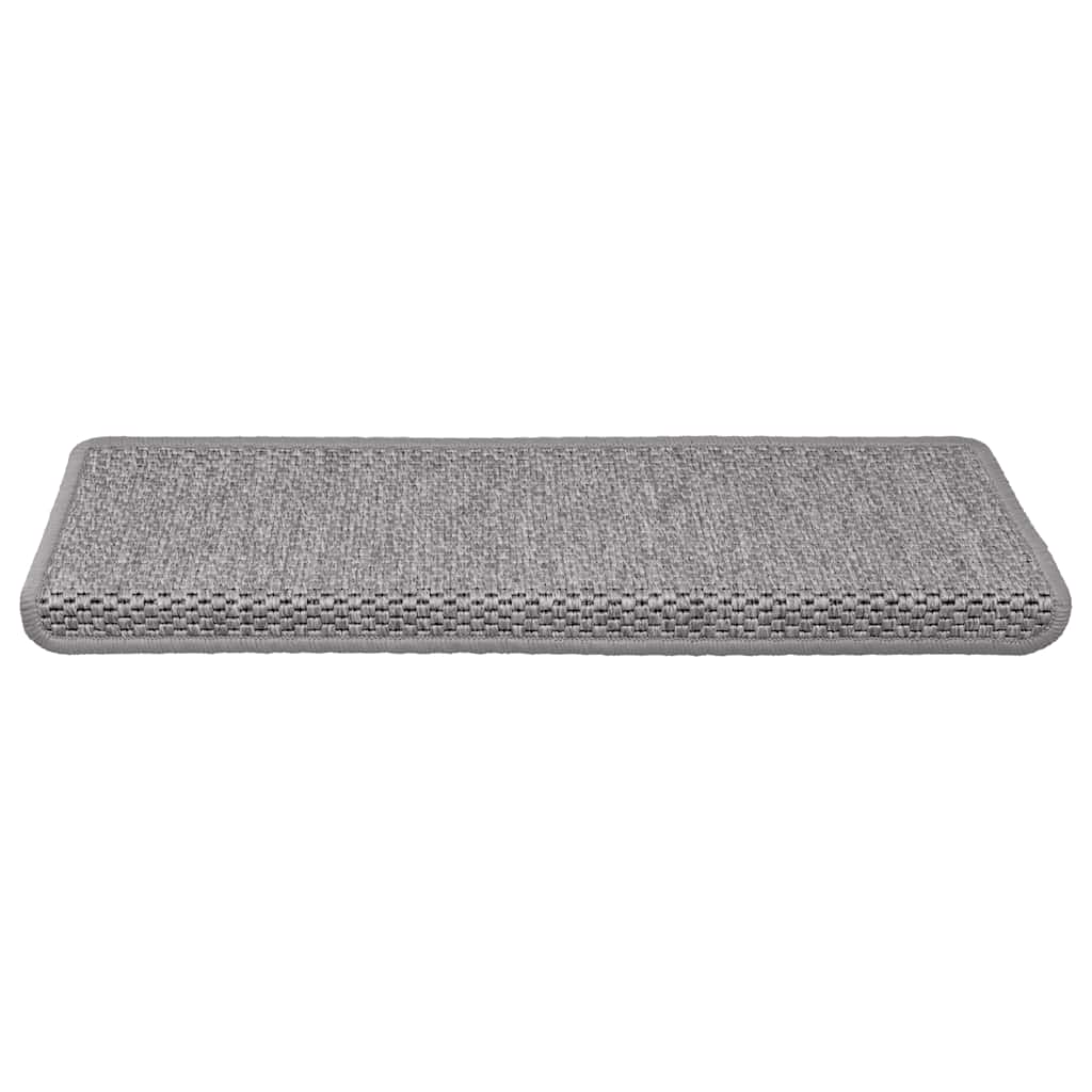 Tappeti Autoadesivi Scale Aspetto Sisal 30 pz 65x21x4cm Argento | homemem39