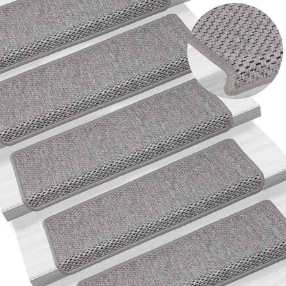 Tappeti Autoadesivi Scale Aspetto Sisal 30 pz 65x21x4cm Argento | homemem39