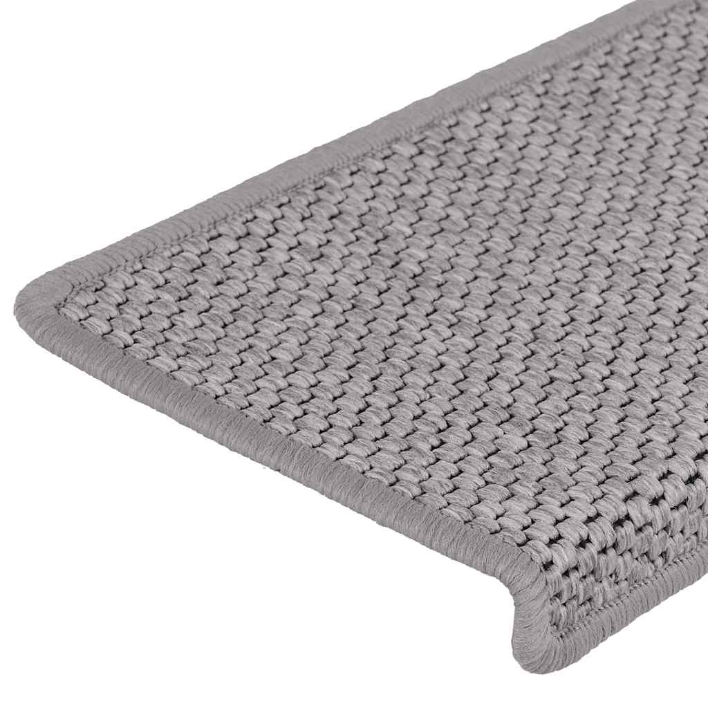 Tappeti Autoadesivi Scale Aspetto Sisal 30 pz 65x21x4cm Argento | homemem39
