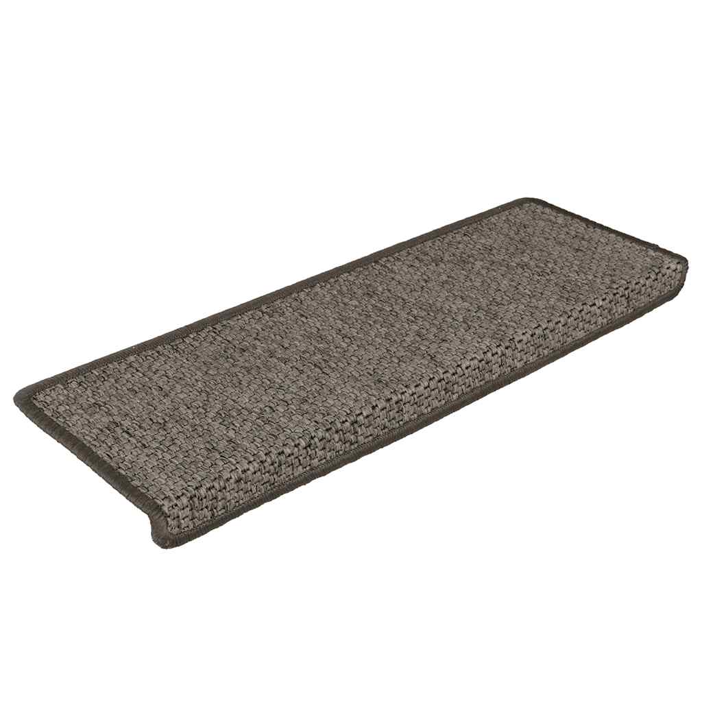 Tappeti Adesivi per Scale Sisal 30pz 65x21x4cm Grigio e Beige | homemem39