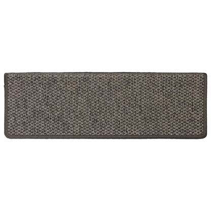 Tappeti Adesivi per Scale Sisal 30pz 65x21x4cm Grigio e Beige | homemem39