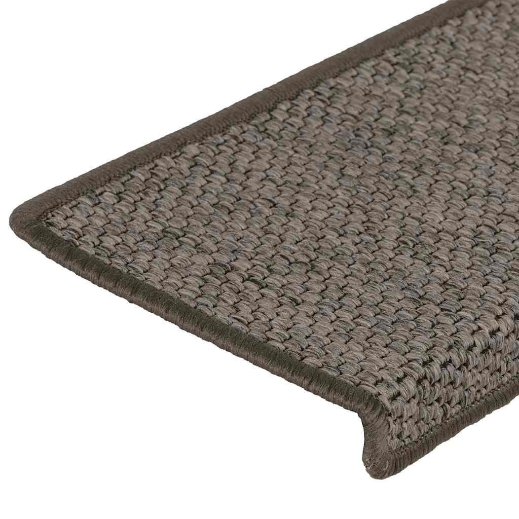 Tappeti Adesivi per Scale Sisal 30pz 65x21x4cm Grigio e Beige | homemem39