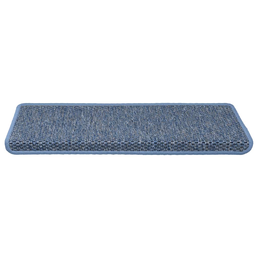 Tappeti Autoadesivi per Scale Aspetto Sisal 30pz 65x21x4 cm Blu | homemem39