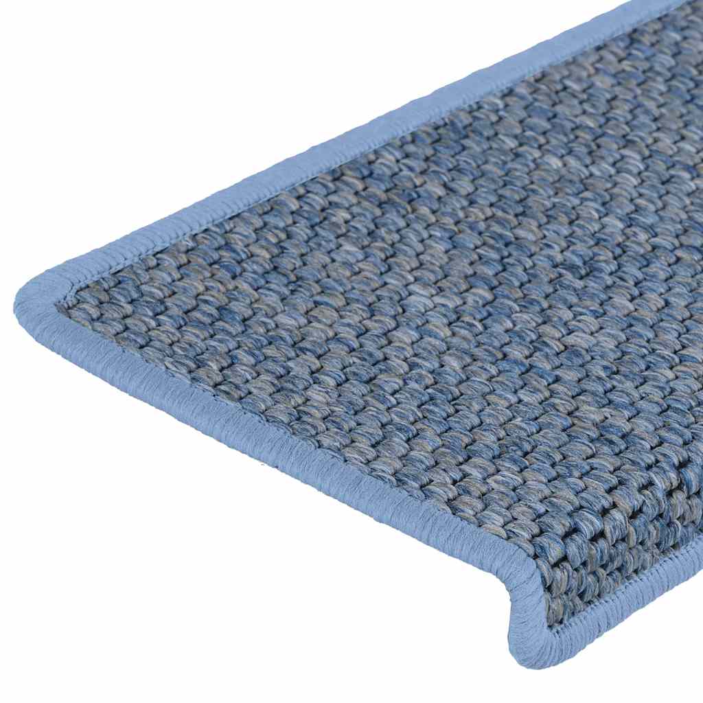Tappeti Autoadesivi per Scale Aspetto Sisal 30pz 65x21x4 cm Blu | homemem39