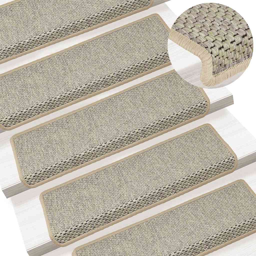 Tappeti Autoadesivi Scale Aspetto Sisal 30 pz 65x21x4 cm Verde Chiaro | homemem39