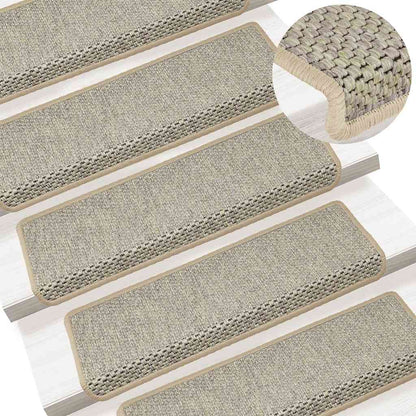 Tappeti Autoadesivi Scale Aspetto Sisal 30 pz 65x21x4 cm Verde Chiaro | homemem39