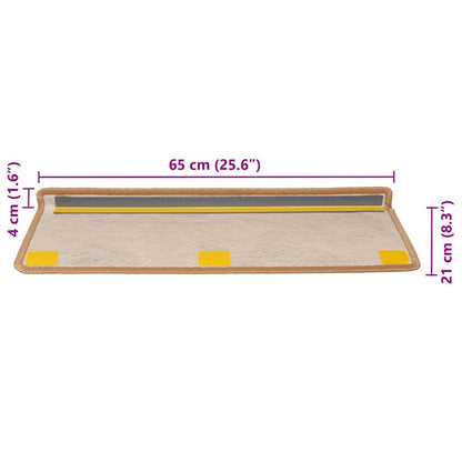 Tappeti Adesivi Scale Aspetto Sisal 30 pz 65x21x4 cm Arancio