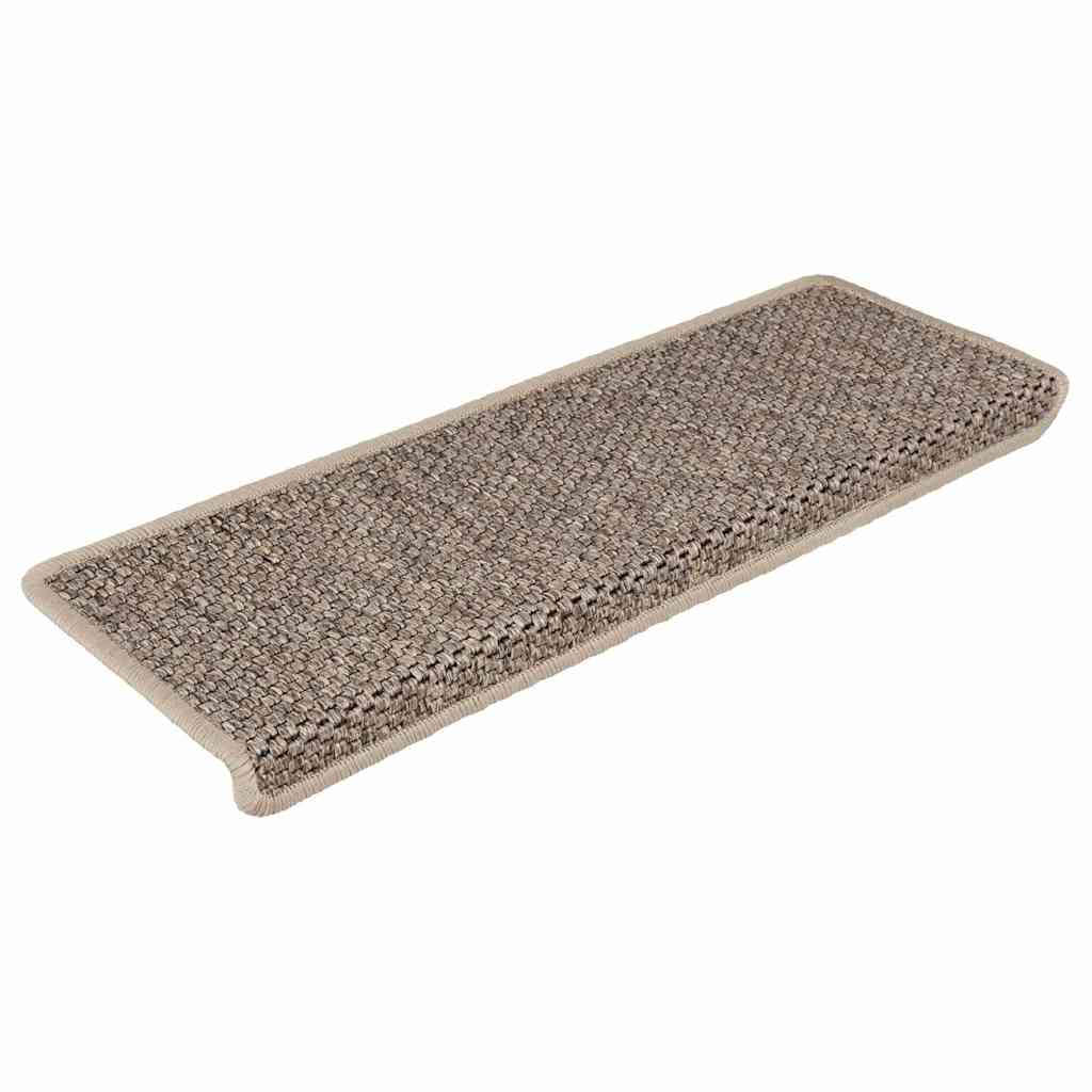 Tappeti Adesivi Scale Aspetto Sisal 30 pz 65x21x4cm Beige Scuro | homemem39