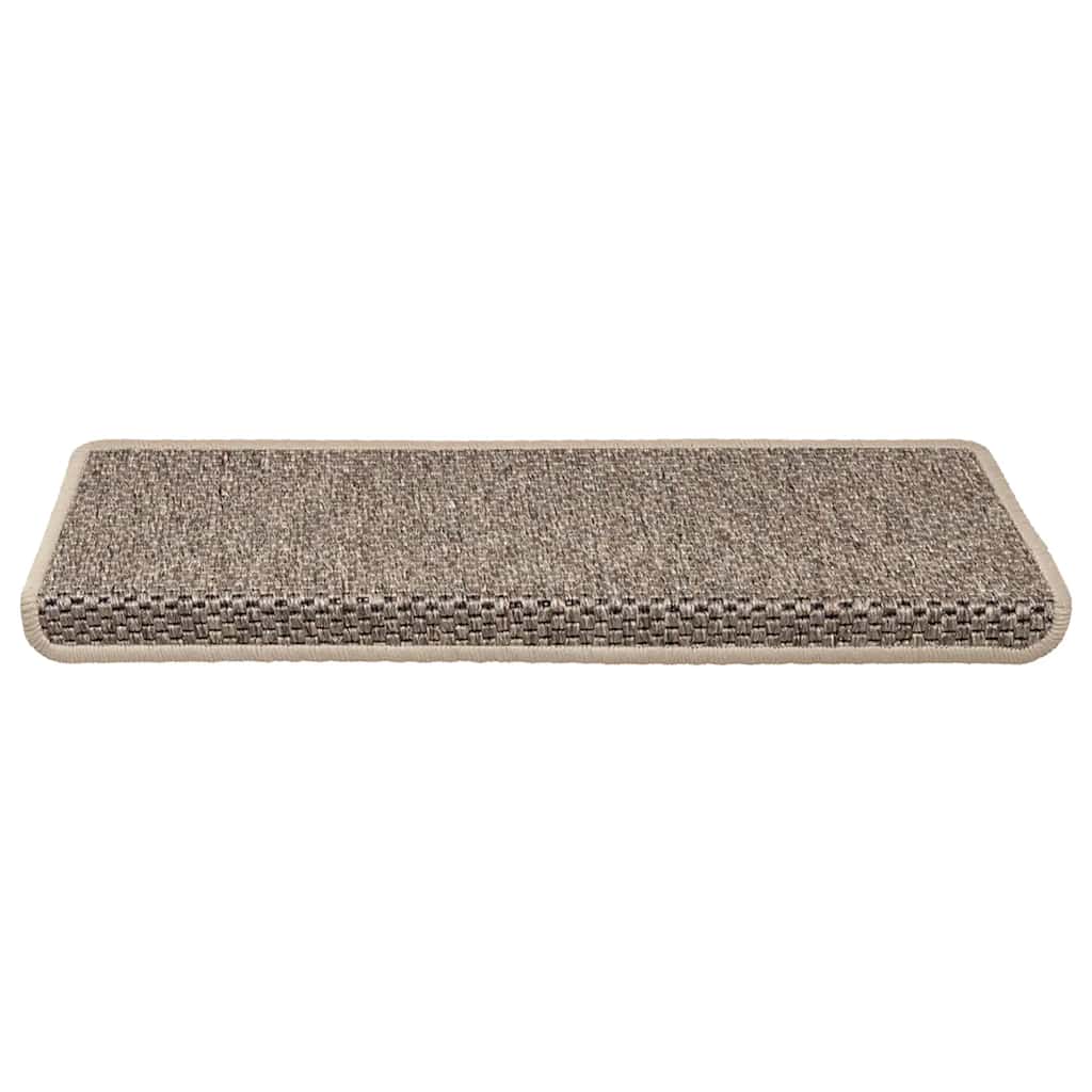 Tappeti Adesivi Scale Aspetto Sisal 30 pz 65x21x4cm Beige Scuro | homemem39