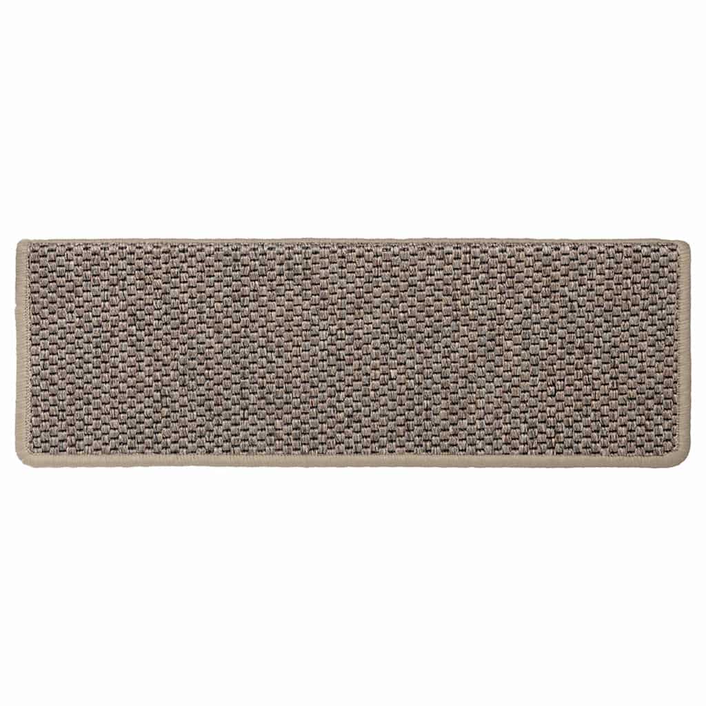 Tappeti Adesivi Scale Aspetto Sisal 30 pz 65x21x4cm Beige Scuro | homemem39