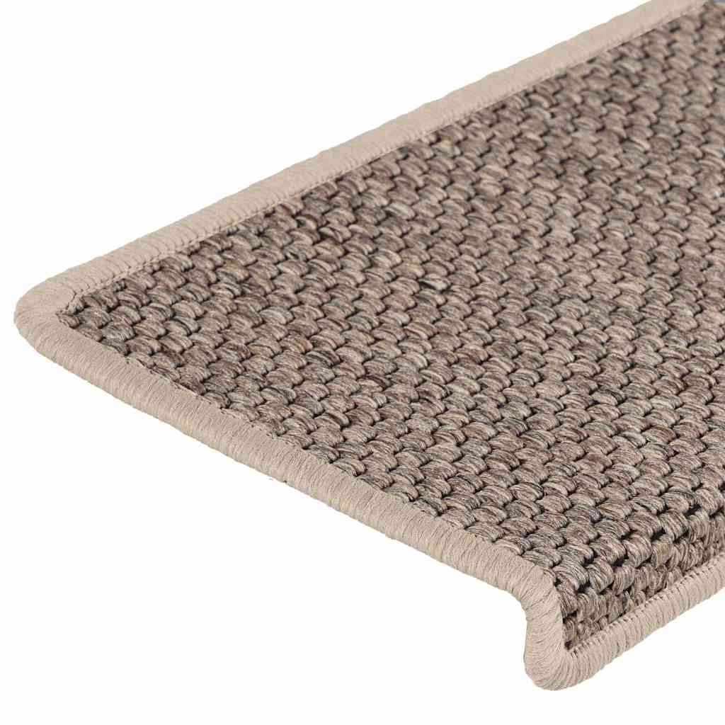 Tappeti Adesivi Scale Aspetto Sisal 30 pz 65x21x4cm Beige Scuro | homemem39