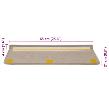 Tappeti Adesivi Scale Aspetto Sisal 30 pz 65x21x4cm Beige Scuro | homemem39