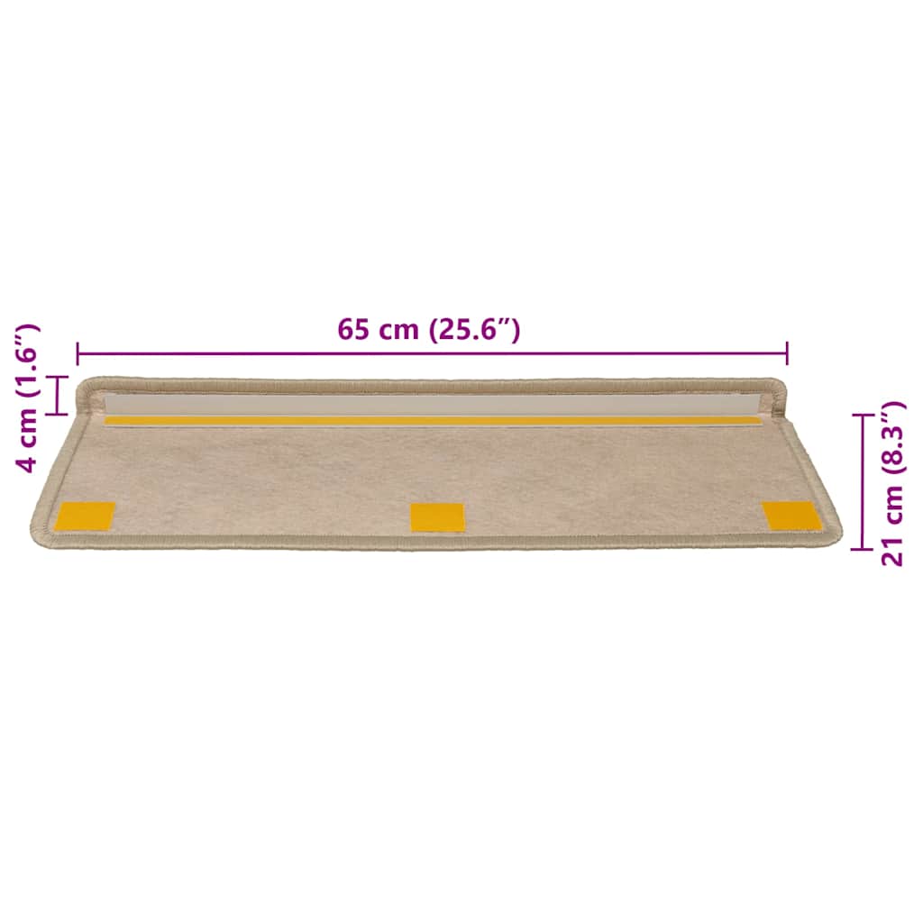 Tappeti Autoadesivi Scale Aspetto Sisal 30 pz 65x21x4 cm Sabbia | homemem39