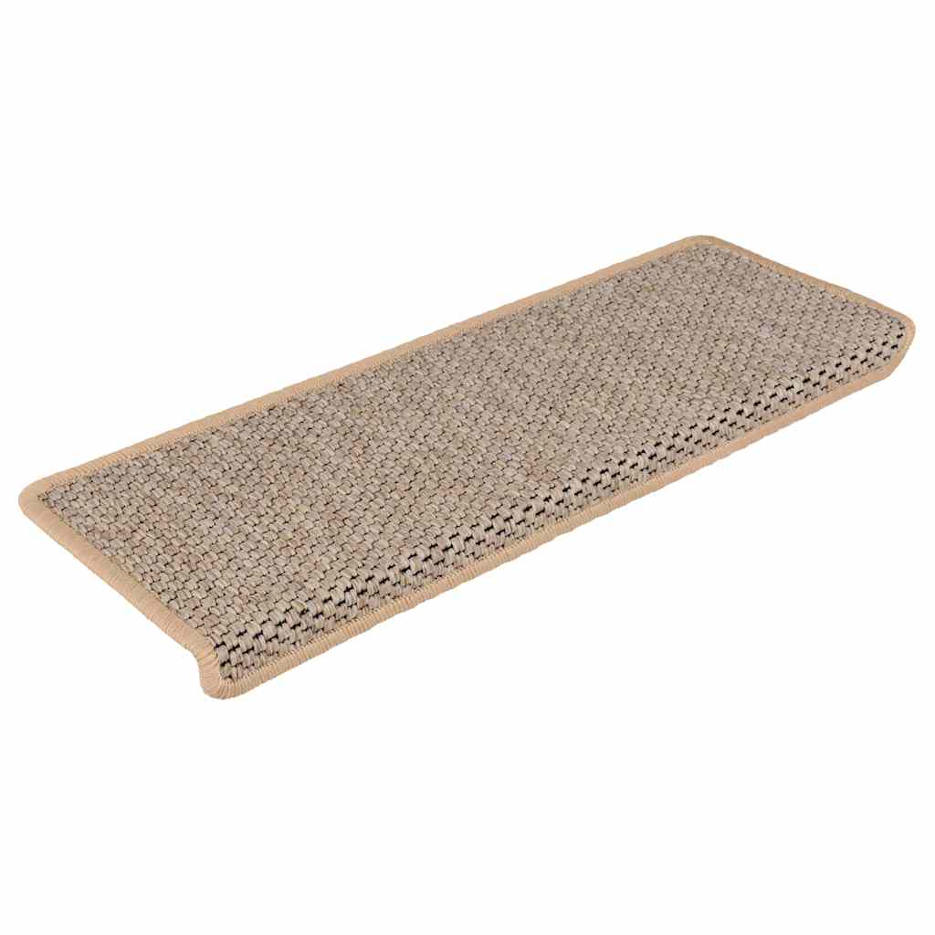 Tappeti Adesivi Scale Aspetto Sisal 30pz 65x21x4cm Beige Chiaro | homemem39
