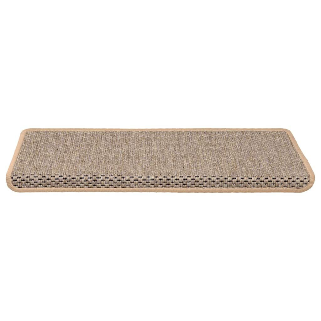 Tappeti Adesivi Scale Aspetto Sisal 30pz 65x21x4cm Beige Chiaro | homemem39