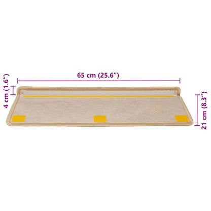 Tappeti Adesivi Scale Aspetto Sisal 30pz 65x21x4cm Beige Chiaro | homemem39