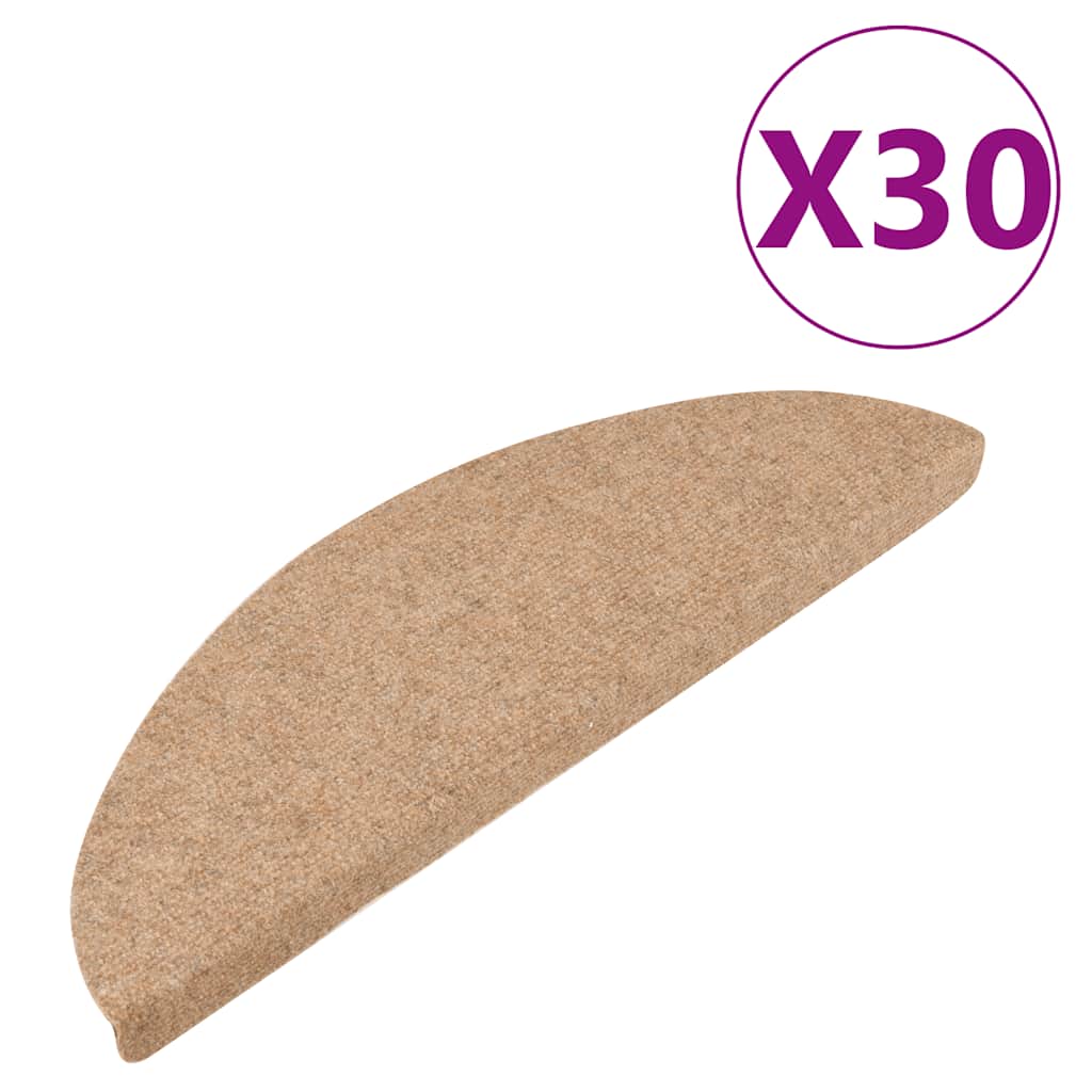 Tappetini Autoadesivi per Scale 30 pz Beige 56x17x3 cm | homemem39