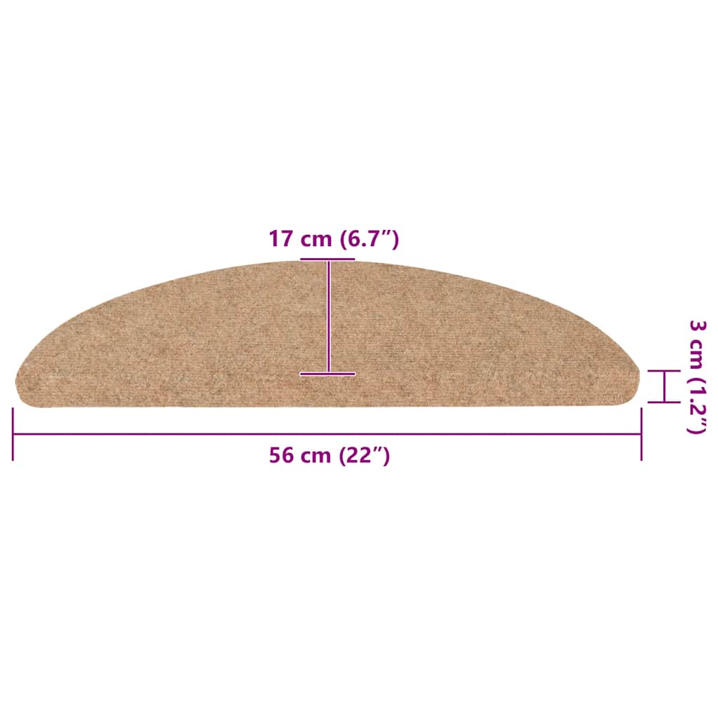 Tappetini Autoadesivi per Scale 30 pz Beige 56x17x3 cm | homemem39