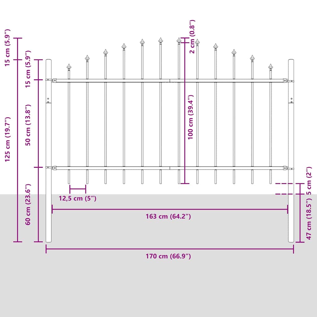 Recinzione per Giardino 7 pcs Bianco 170 x 140 cm
