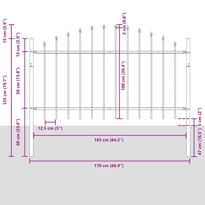 Recinzione per Giardino 7 pcs Bianco 170 x 140 cm