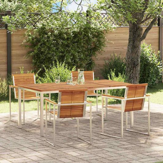 Set da Pranzo per Giardino 5 pcs Legno Massello di Acacia